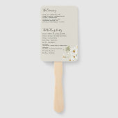 デイジーワイルドフラワーウェディングプログラムファン ハンドファン (裏面)