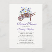 デイジーワイルドフラワーウォータカラーフローラブライダルシャワー インビテーションポストカード (正面)