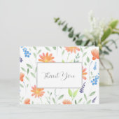 デイジーワイルドフラワーウォーターカラーモチーフ サンキューカード (スタンド正面)