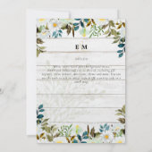 デイジーワイルドフラワーグリーン結婚リー (裏面)