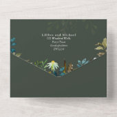 デイジーワイルドフラワーグリーン結婚リー オールインワン招待状 (裏面)