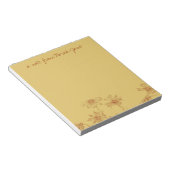 デイジーワイルドフラワーセピアインクスケッチ パーソナライズされた ノートパッド (アングル)