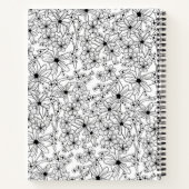 デイジーワイルドフラワーブラックイエローネームスクールサブジェクト ノートブック (裏面)