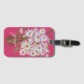 デイジーワイルドフラワーブーケ水彩ピンク ラゲッジタグ (正面横)