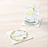 デイジーワイルドフラワーベビーイン開花ベビーシャワー スクエアペーパーコースター (インサイチュ)