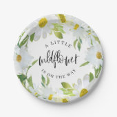デイジーワイルドフラワーベビーシャワーサマーフローラ ペーパープレート (正面)