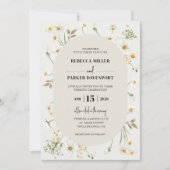 デイジーワイルドフラワーモダン結婚式招待状 招待状 (正面)