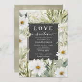 デイジーワイルドフラワーラブ開花ブライダルシャワー 招待状 (正面/裏面)