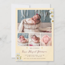 デイジーワイルドフラワー生まれたばかりの歓迎ベビーガール誕生