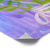 デイジーワイルドフラワー絵画ブーケのパープルアート ポスター (角)