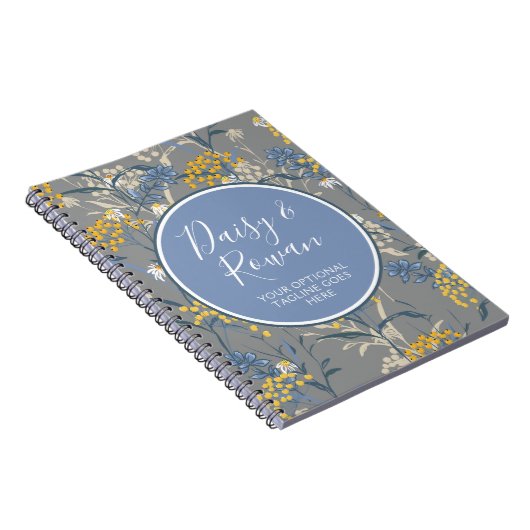 デイジーワイルドフラワー&イエローローローワンベリーフローラ ノートブック (右側)