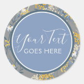 デイジーワイルドフラワー&イエローローローワンベリー植物学 ラウンドシール (正面)