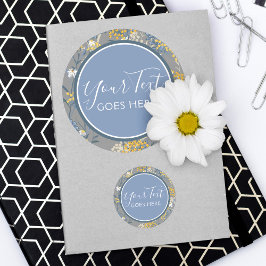 デイジーワイルドフラワー&イエローローローワンベリー植物学 ラウンドシール