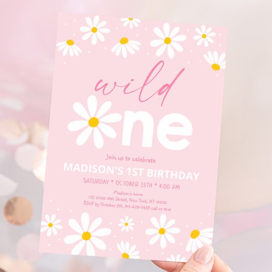 デイジーワイルドワンファースト誕生日 招待状