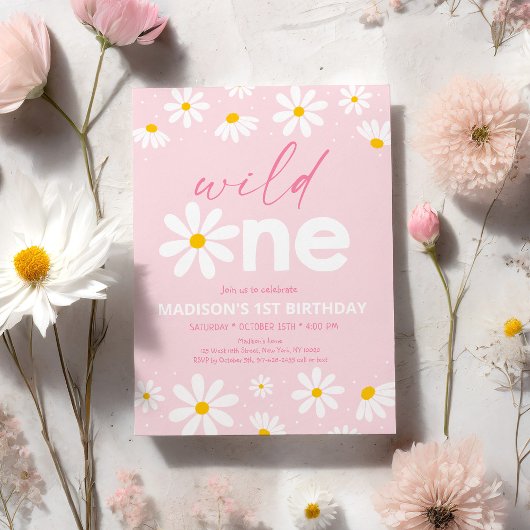 デイジーワイルドワンファースト誕生日 招待状
