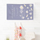 デイジーワイルドワン1歳の誕生日パープルウェルカムサイン 横断幕 (インサイチュ)