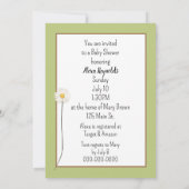 デイジー付きベビーシャワーキリン 招待状 (裏面)