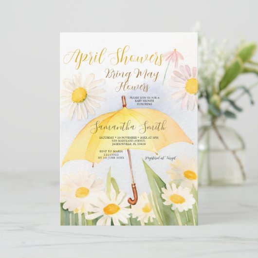 デイジー傘 4月の雨が5月の花をもたらす 招待状 (スタンド正面)