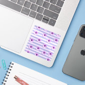 デイジー入りパステルストライプ柄 シール (ノートパソコンとiPhone)