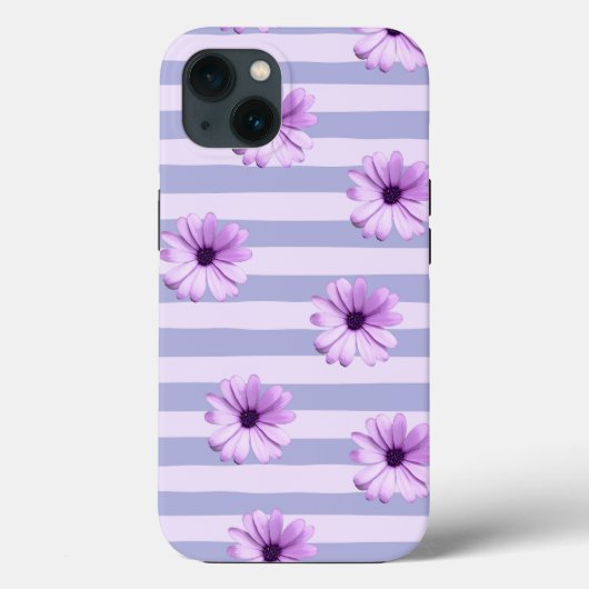 デイジー入りパステルストライプ柄 Case-Mate iPhoneケース (裏面)
