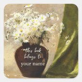 デイジー入りポール・フィッシャー蔵書票 スクエアシール (正面)