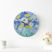 デイジー入り花瓶時計 ラージ壁時計 (ホーム)