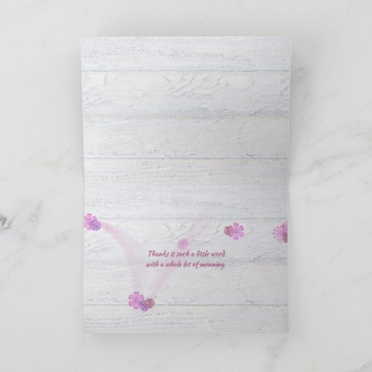 デイジー内の水玉模様リボ感謝していン カード (内部)