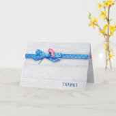 デイジー内の水玉模様リボ感謝していン カード (黄色い花)