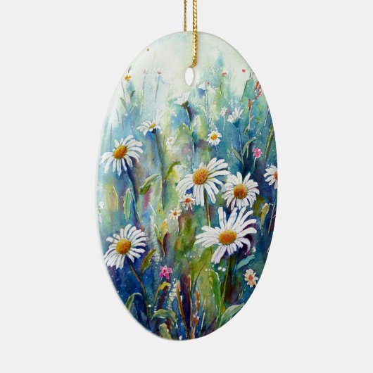 デイジー分野の水彩画の絵画 セラミックオーナメント (右)