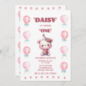 デイジー初誕生日 招待状 (正面/裏面)