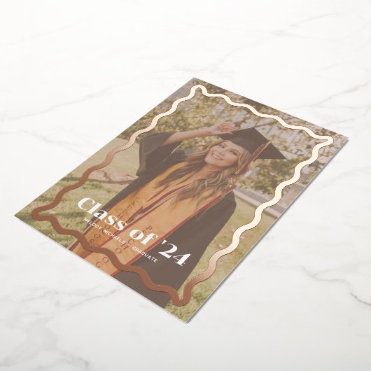 デイジー卒業発表 箔招待状 (回転した状態)