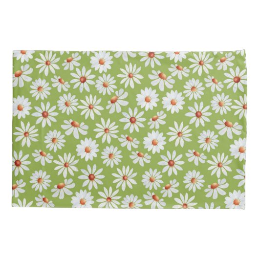 デイジー原水色春夏 枕カバー (裏面)