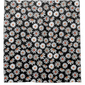 デイジー原水（黒と白）  シャワーカーテン (正面)