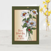 デイジー及びてんとう虫: すべてからの幸せな母の日 カード (黄色い花)