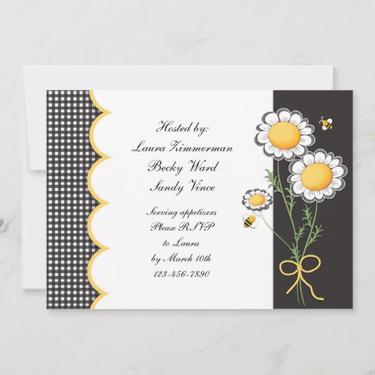 デイジー及びのまわりにのベビーシャワーの招待状 招待状 (裏面)