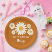 デイジー名ハッピーバースデーパーティーボホフラワーデザイン ペーパープレート (パーティー)