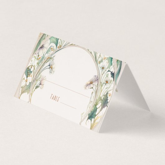 デイジー名札結婚の表ヴィンテージアールヌーボー (正面)