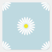 デイジー図青のLgパター淡い色のン スクエアシール (正面)