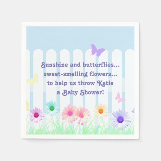 "デイジー園" – 詩 スタンダードカクテルナプキン (正面)