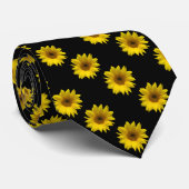 デイジー型黄色ひまわりフローラ ネクタイ (ロール)