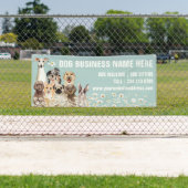 デイジー子犬の花柄ボタニカルドッググルーミング 横断幕 (インサイチュ)
