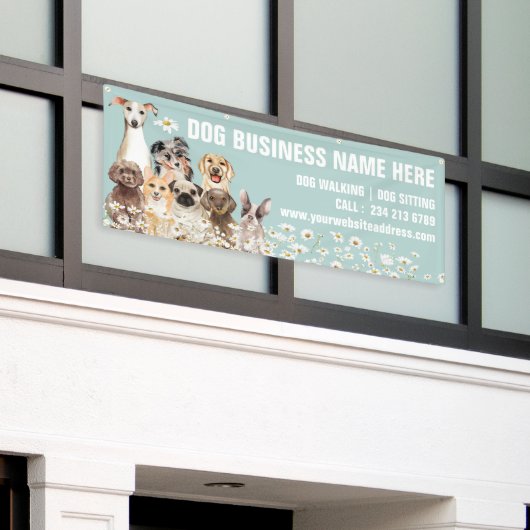 デイジー子犬 フラワーボタニカル ドッググルーミング 横断幕 (ビルの外側)