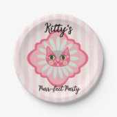 デイジー子猫顔プルフェクトバースデーパーティー ペーパープレート (正面)