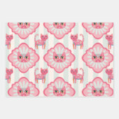 デイジー子猫顔プルフェクトバースデーパーティー ラッピングペーパーシート (正面)