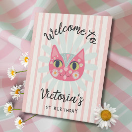 デイジー子猫顔プルフェクトバースデーパーティー 台座サイン