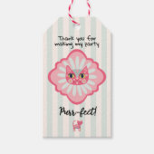 デイジー子猫顔プルフェクト誕生日 ギフトタグ (正面)