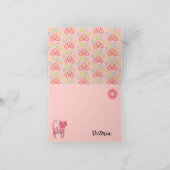 デイジー子猫顔Purr-fect誕生日サンキューノート カード (内部)