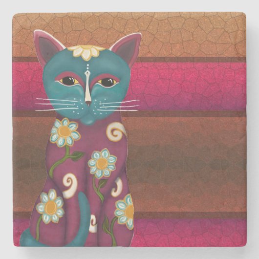 デイジー子猫 ストーンコースター (正面)