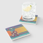 デイジー子猫 ストーンコースター (横)