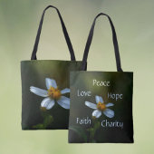 デイジー平和ラブホープ信仰慈善フローラグリーン トートバッグ